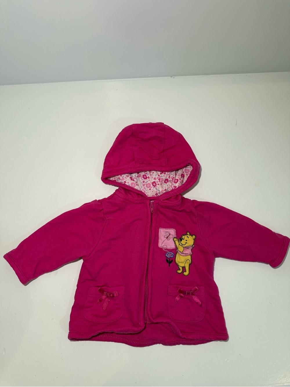 Disney Baby Winnie the Pooh Pink Zip Sweater 0–3M